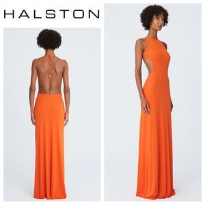 HALSTON Briar Jersey Open Back Gown